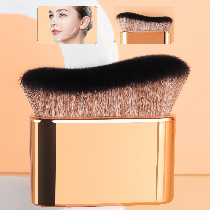 Beauty Makeup Salon - 1個入りハンドヘルドメイクアップブラシ、ファンデーションブラシ、カーブブラシ、柔らかい毛、均一な塗布、高品質メイクアップブラシ、トラベル-F