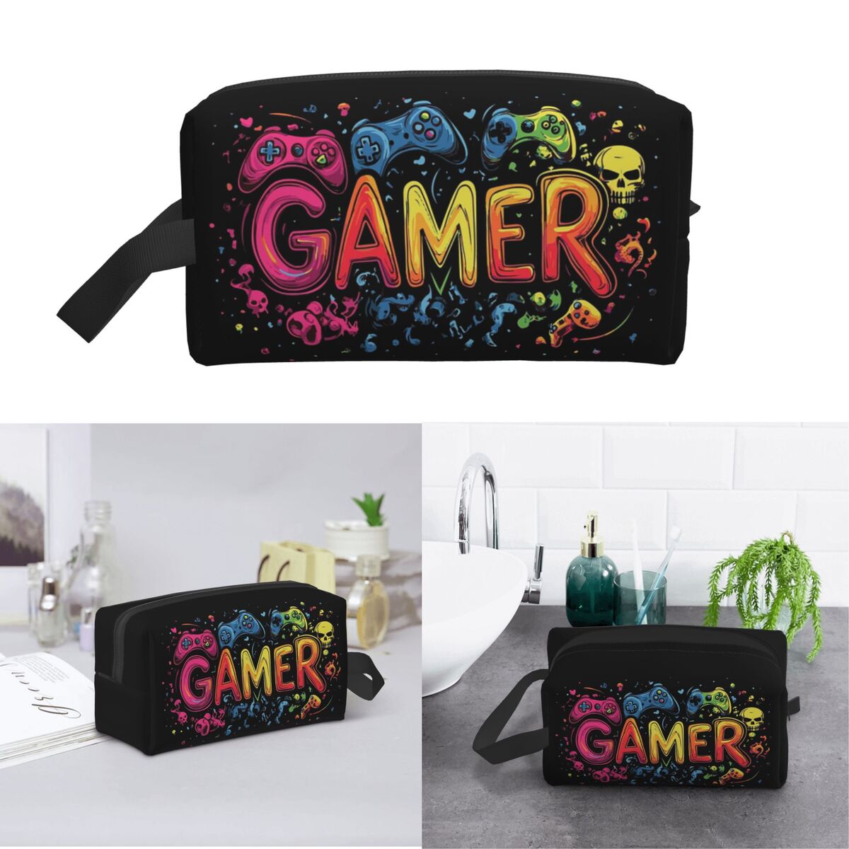 Makeup Beauty Makeup Game - ゲーマーコントローラービデオゲームゲームパッド化粧バッグ化粧品オーガナイザー収納ドップキットトイレタリー化粧品バッグ女性用美容
