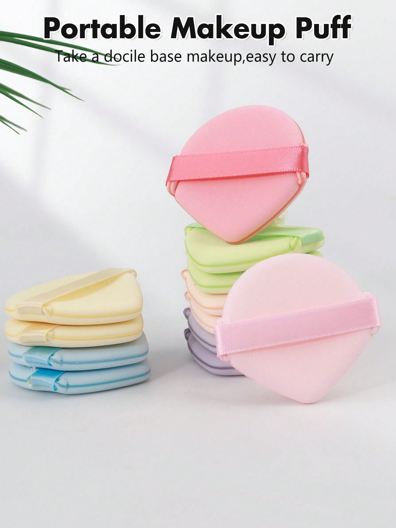 Beauty Makeup Blender - 3個セット ティアドロップ型 メイクアップパウダーパフ 指用ストラップ付き ソフトスポンジ ファンデーションブレンダー