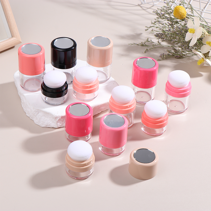 Beauty Makeup Blender - ミニ空の詰め替えルースパウダーボックスパウダーパフ付き DIY 化粧品パウダーケース頬紅仕上げパウダージャー容器
