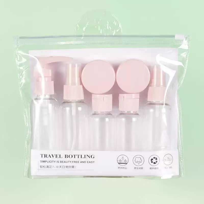 Setting Spray - 7個入りトラベルボトルバッグ洗浄セット、化粧品シャンプーボディウォッシュ携帯用スキンケア製品ハンドクリーム詰め替えスプレーローションボトル
