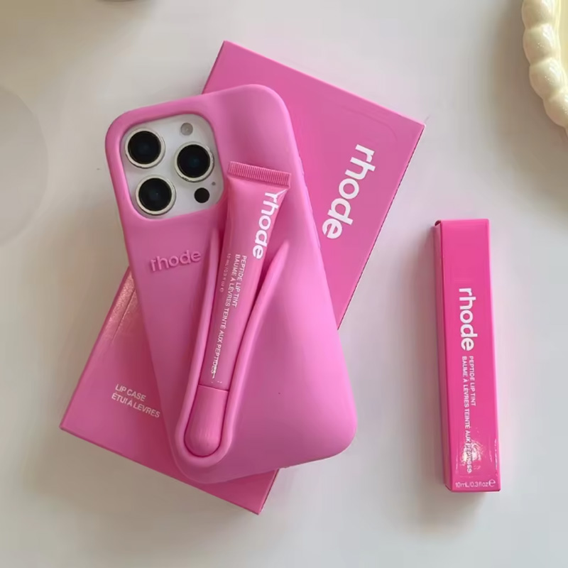 Beauty Kiss Makeup - 大人気のロードリップスティックホルダーカバー（iPhone 11‑17 Pro Max Air用、ボックス付き）、耐衝撃でおしゃれなシリコン製ガールズメイクアップアクセサリー