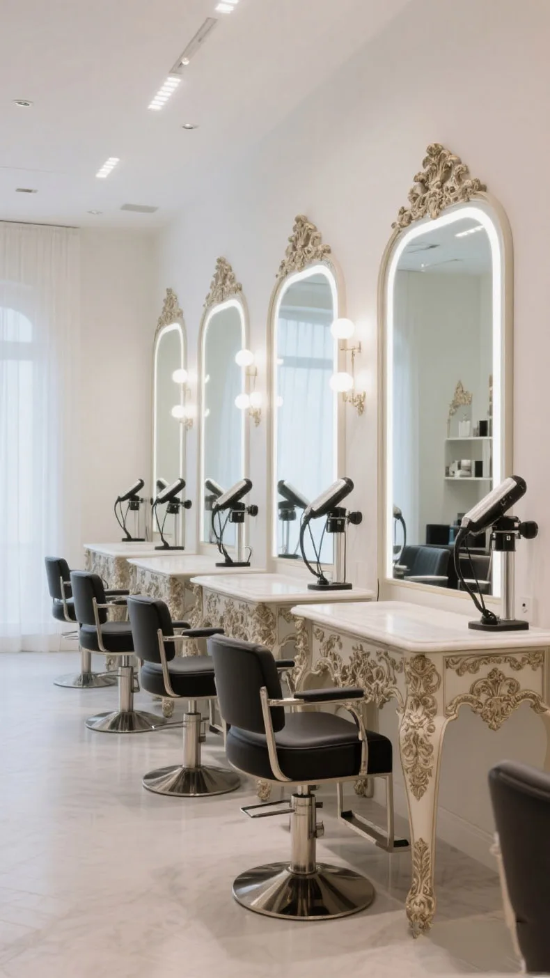 高級バロック様式の理髪店・美容院用家具セット。メイクアップや - Photo Beauty Makeup のレビューと価格