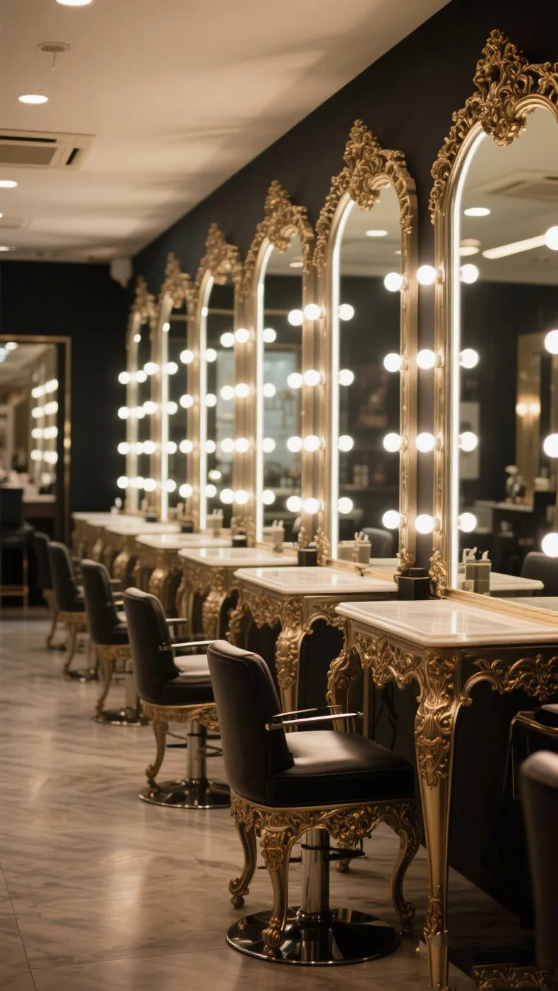 高級バロック様式の理髪店・美容院用家具セット。メイクアップや - Photo Beauty Makeup のレビューと価格