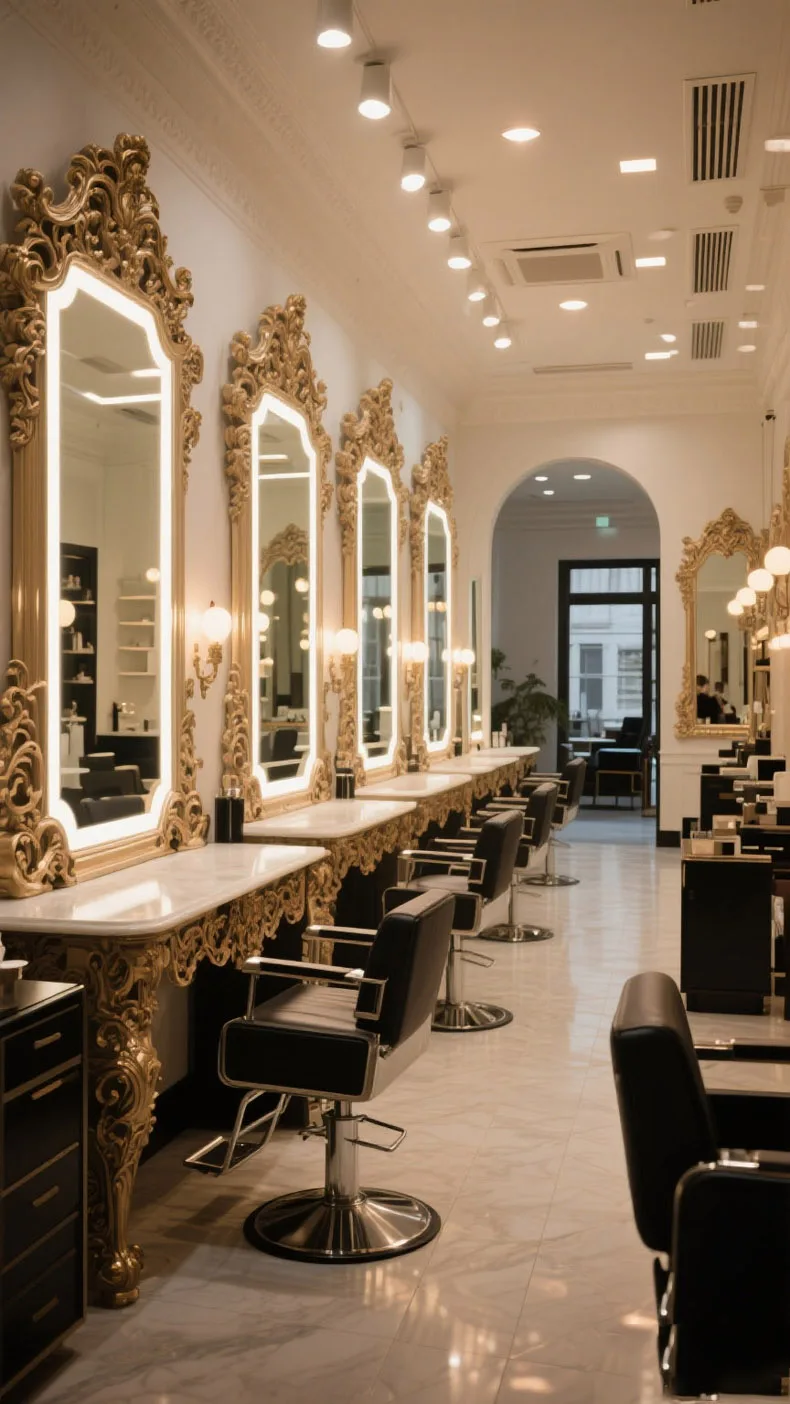 高級バロック様式の理髪店・美容院用家具セット。メイクアップや - Photo Beauty Makeup のレビューと価格