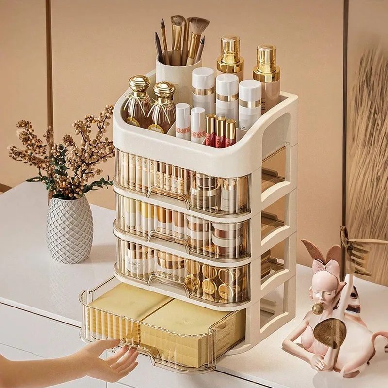 多層式化粧品収納ボックス、大容量スキンケアメイクアップオーガ - Beauty Kiss Makeup のレビューと価格