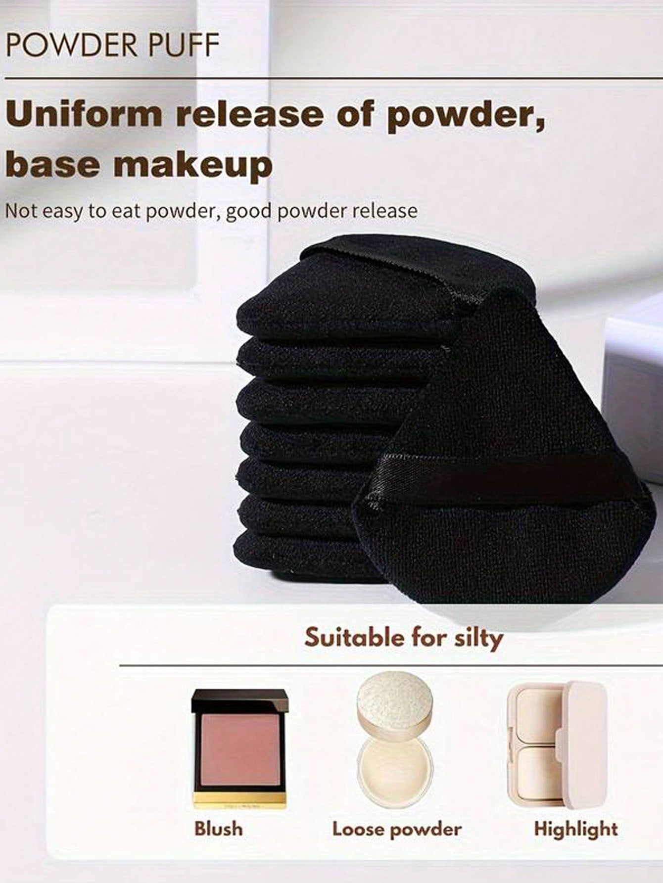50/40/30/20/10/5 三角形ベルベットパフ、再利 - Beauty Makeup Blender のレビューと価格