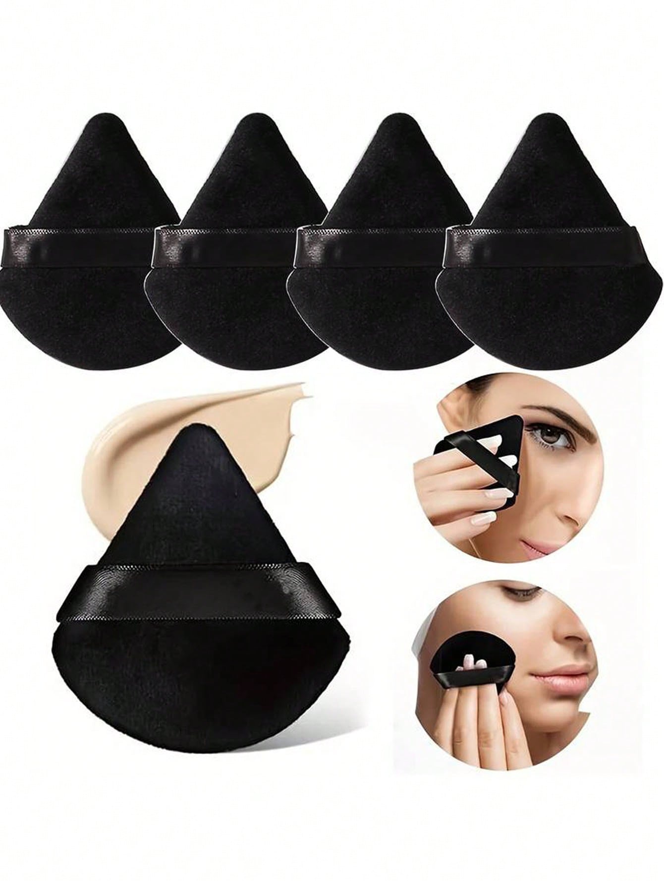 50/40/30/20/10/5 三角形ベルベットパフ、再利 - Beauty Makeup Blender のレビューと価格