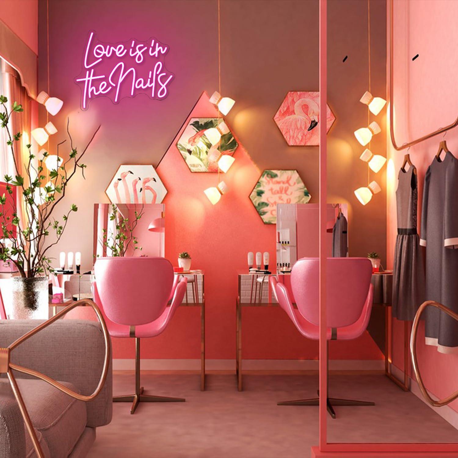 「愛は爪の中に」ネオンサイン。USB接続で調光可能なLEDラ - Beauty Makeup Salon のレビューと価格