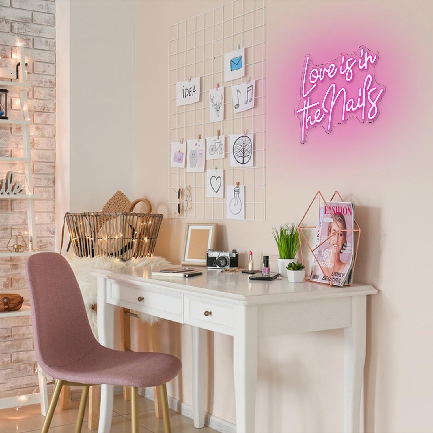 「愛は爪の中に」ネオンサイン。USB接続で調光可能なLEDラ - Beauty Makeup Salon のレビューと価格