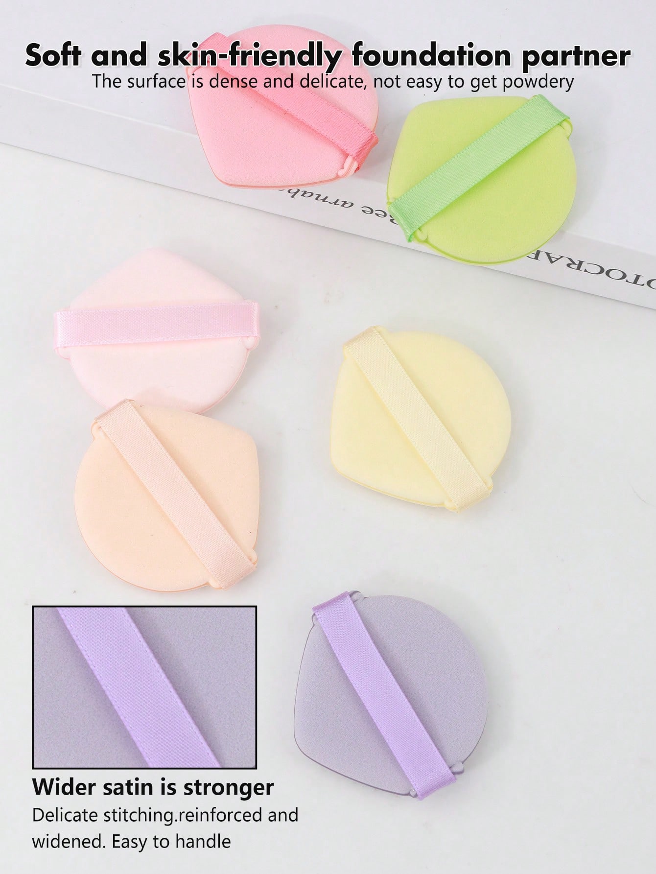 3個セット ティアドロップ型 メイクアップパウダーパフ 指用 - Beauty Makeup Blender のレビューと価格