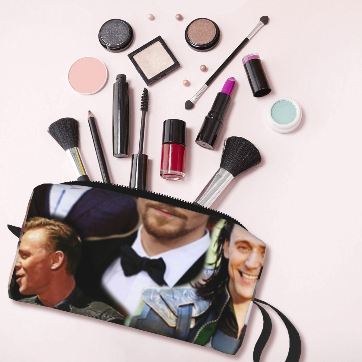 トム・ヒドルストン写真コラージュメイクアップバッグ化粧品オー - Photo Beauty Makeup のレビューと価格