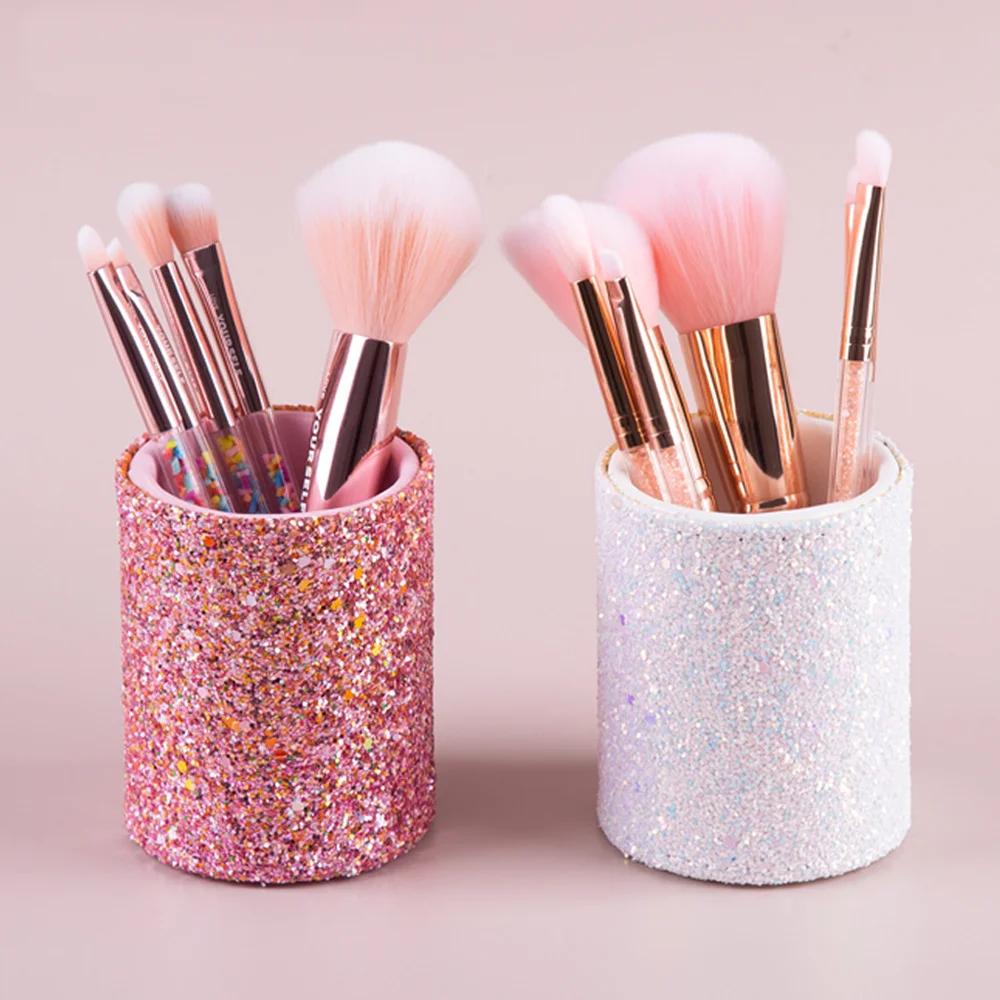 スパークリングメイクアップブラシバケット化粧品収納ペンボック - Beauty Kiss Makeup のレビューと価格