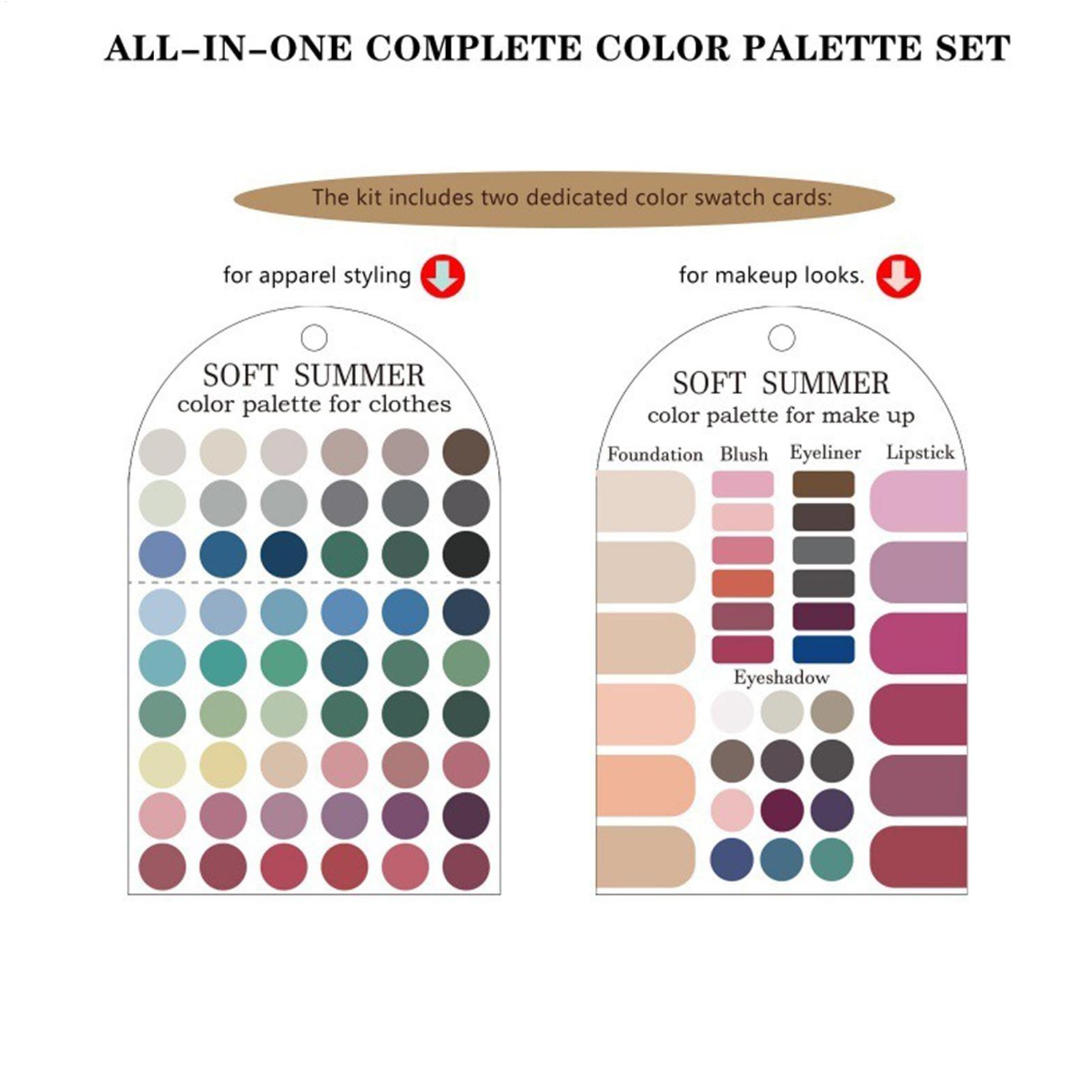 ソフトな夏のカラーパレットカード 2枚セット アクリル製 シ - Beauty Kiss Makeup のレビューと価格