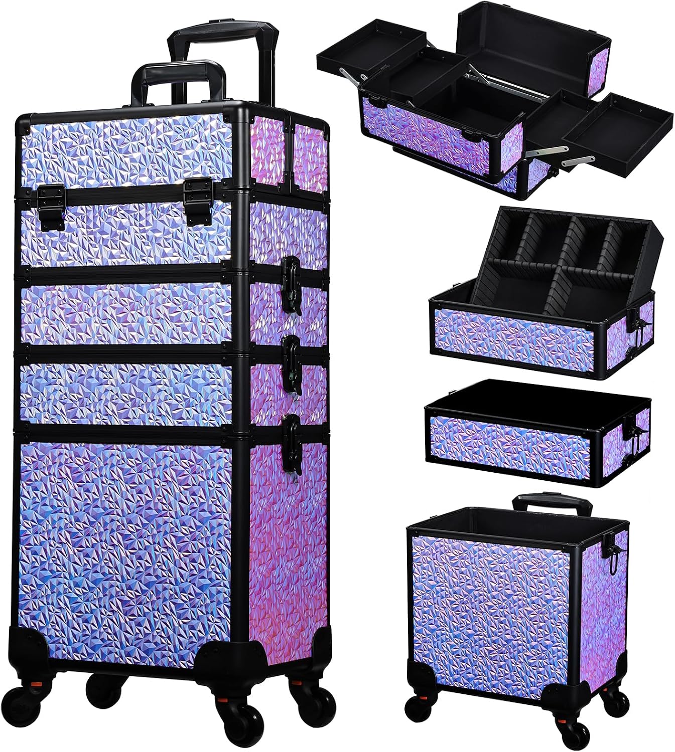 ローリングメイクアップトレインケース、引き出し付き大型コスメ - Beauty Makeup Salon のレビューと価格