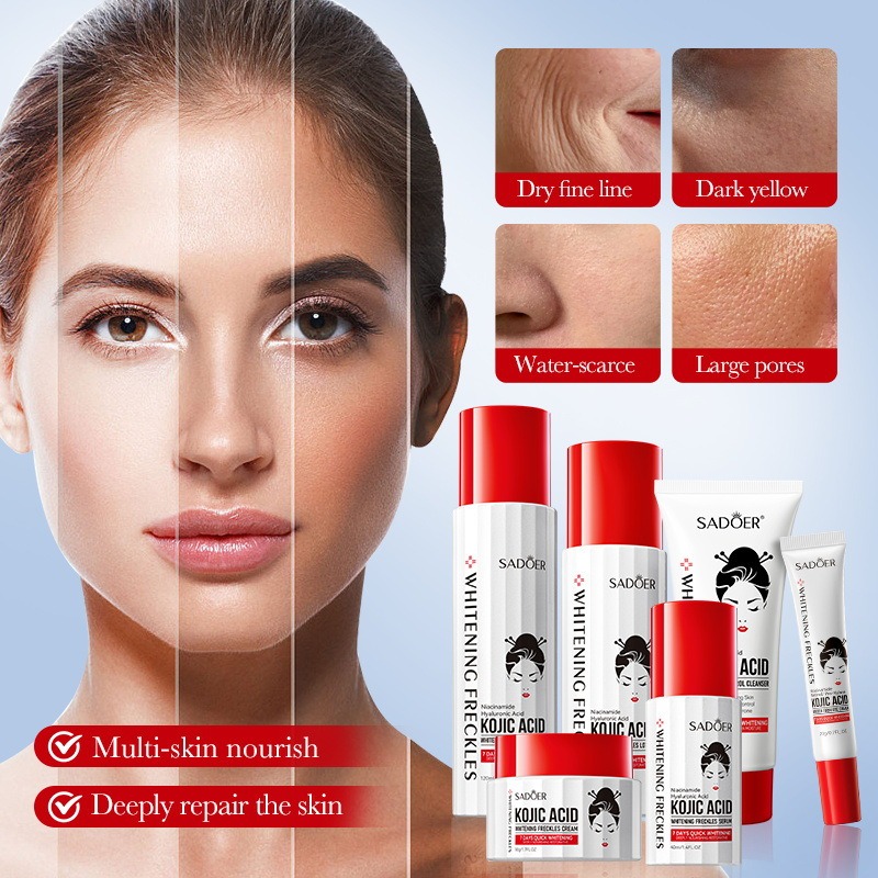 コウジ酸美白スキンケアセットクレンザートナーセラムアイクリー - Anti-Aging Face Cream のレビューと価格