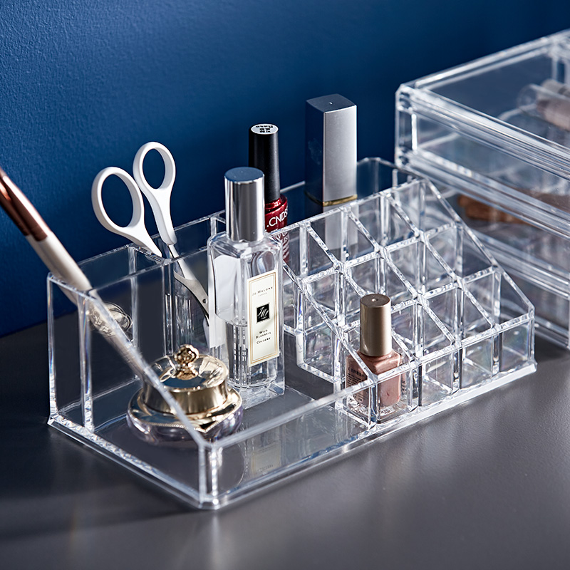 新しいポータブル透明プラスチックメイクアップディスプレイラッ - Beauty Kiss Makeup のレビューと価格