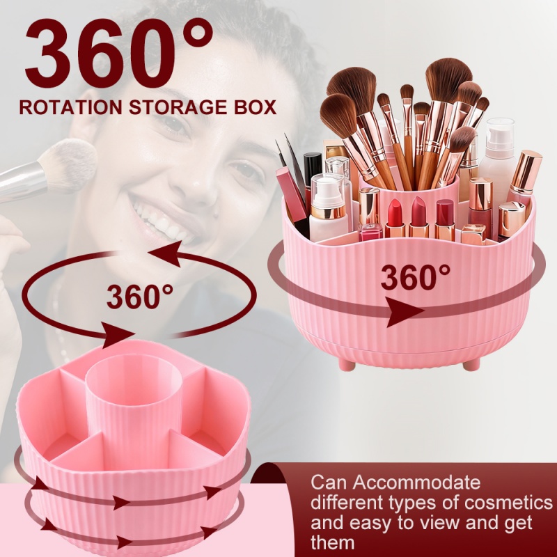 360 °   回転式メイクアップツール収納ボックスデスクト - Beauty Kiss Makeup のレビューと価格
