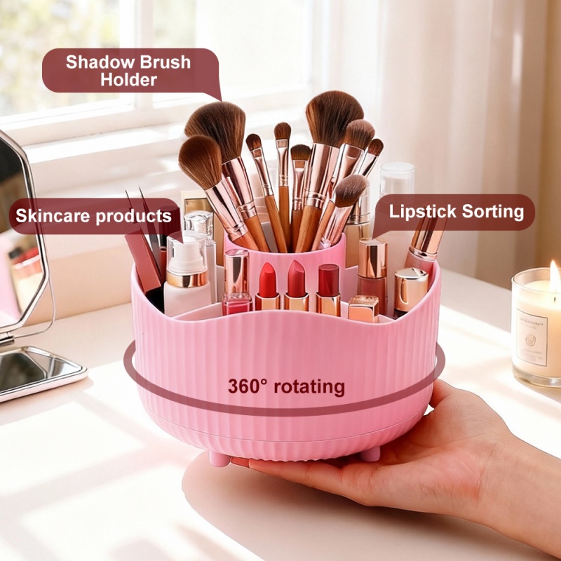 360 °   回転式メイクアップツール収納ボックスデスクト - Beauty Kiss Makeup のレビューと価格