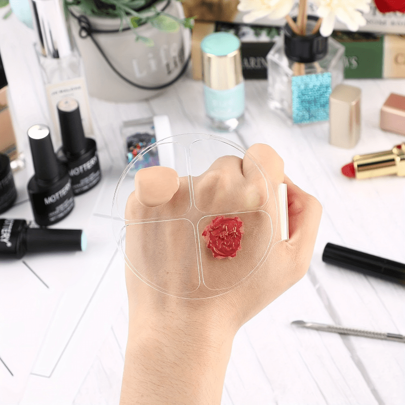 アクリル製丸型4グリッドカラーミキシングプレート、リキッドフ - Beauty Makeup Salon のレビューと価格